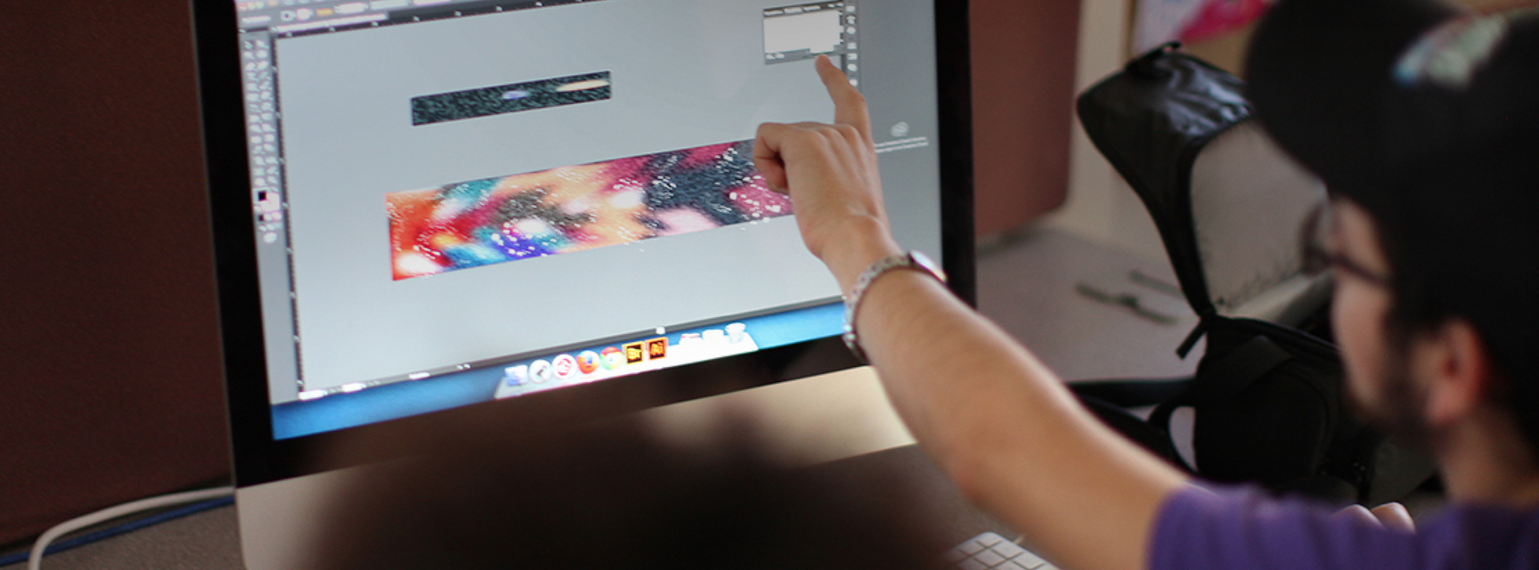 student editing an image