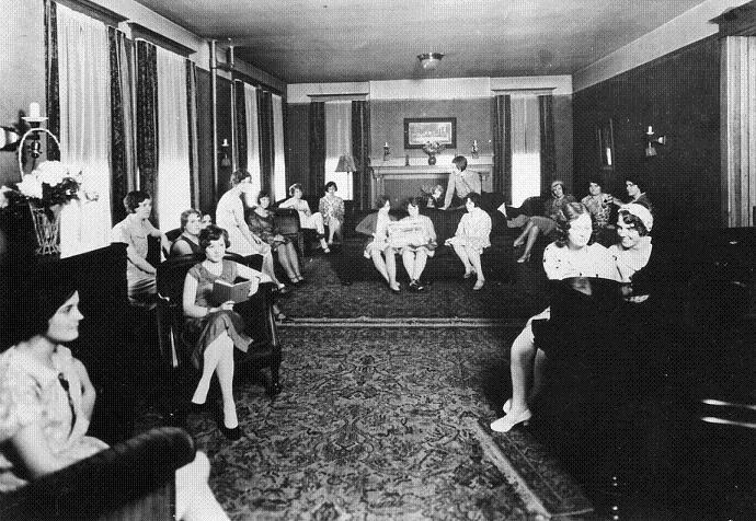 Aston Hall parlor in 1930s