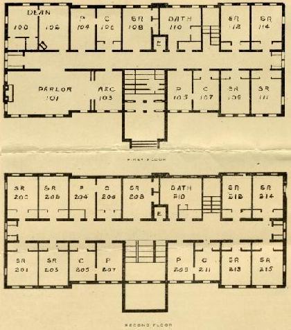 Aston Hall First and Second Floor original floor plan