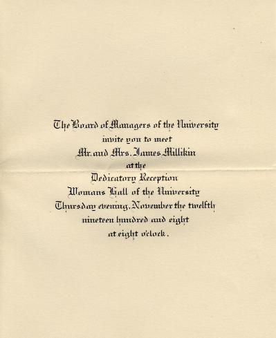 1908 Aston Hall dedication program