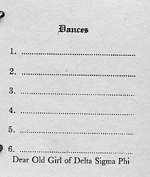 Dance card dances