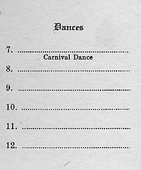 Dance card dances