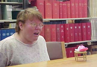 photo of library staff being shocked at Peep behavior