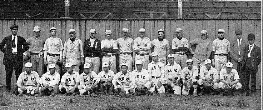 1911-1912 Millikin Baseball Team with Keio University team from Japan
