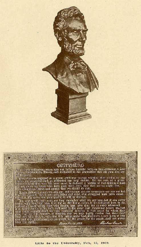 Image of plaque from 1909 yearbook