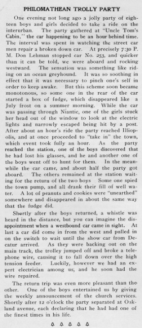 Article from October 1904 Decaturian