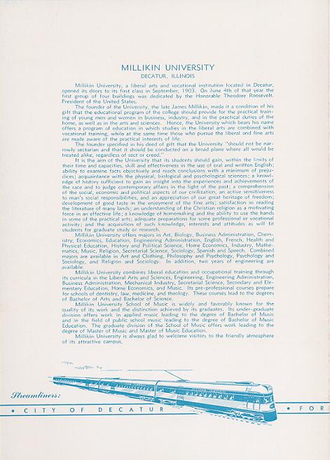 Inside Left of Illinois Terminal Streamliner menu