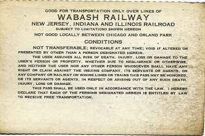  1938 Wabash employee's family pass (back)
