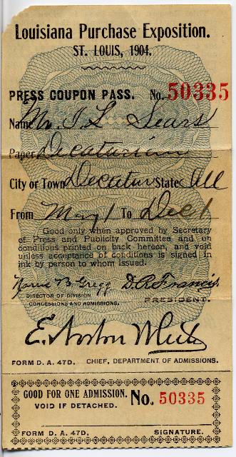 Press Pass to 1904 World&#039;s Fair