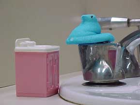 photo of Peep using the sink