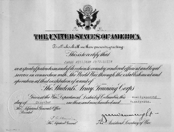 1921 certificate