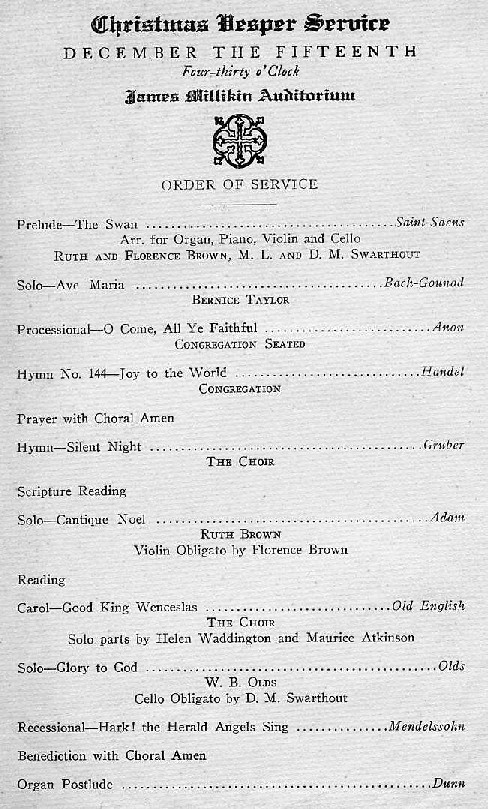 Vespers program