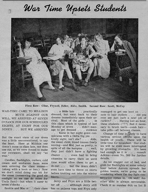 War time upsets students, February 1942 Decaturian