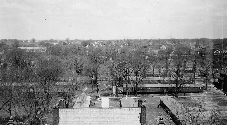 barracks on back of campus