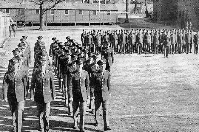 Cadets training flights drilling and in formation