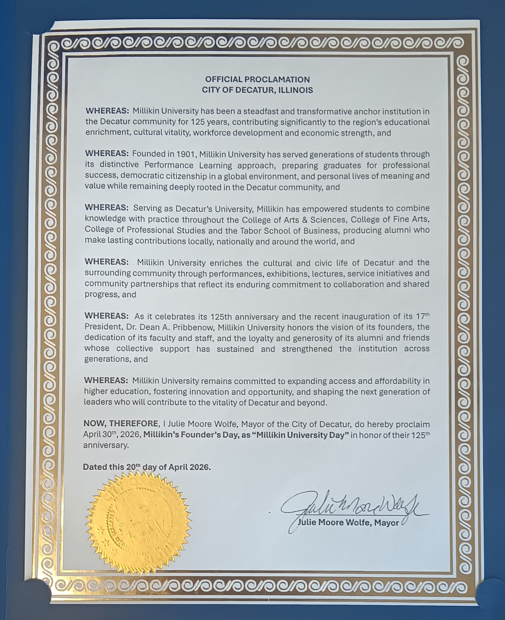 Millikin's Proclamation