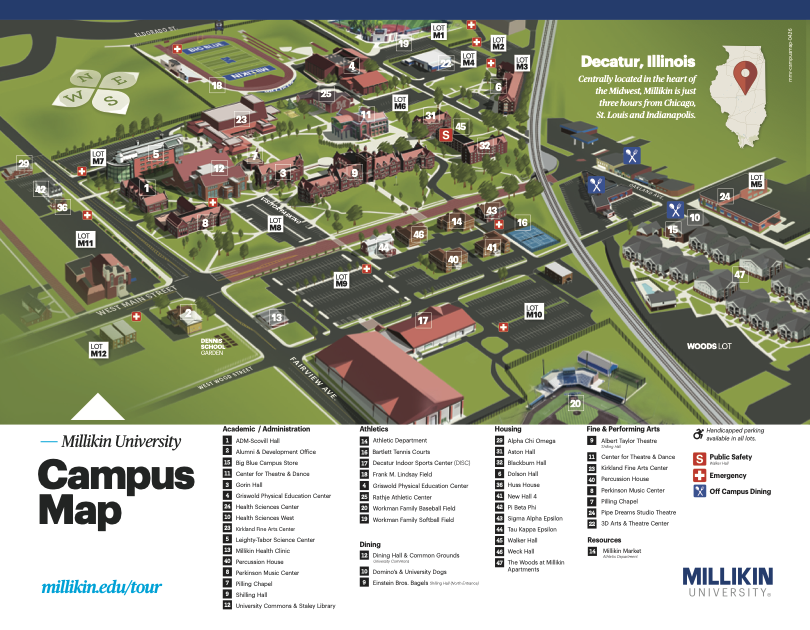 millikin university campus map