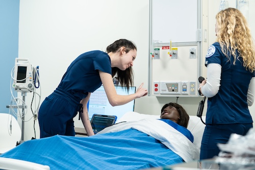 Nursing students in simulation lab