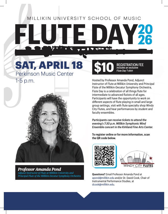 Millikin University School of Music Flute Day flyer