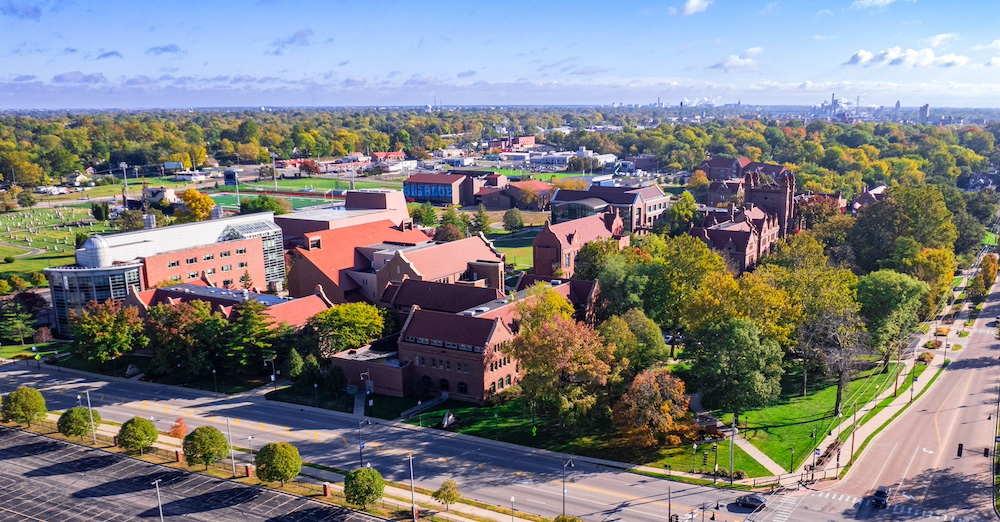 aerial view of campus