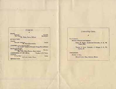  inside of 1904 commencement program