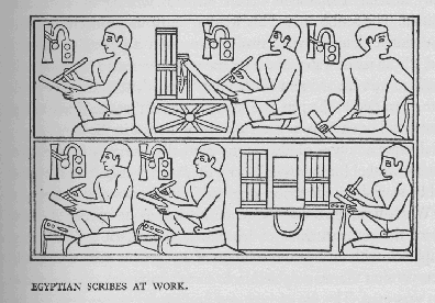 Egyptian scribes at work