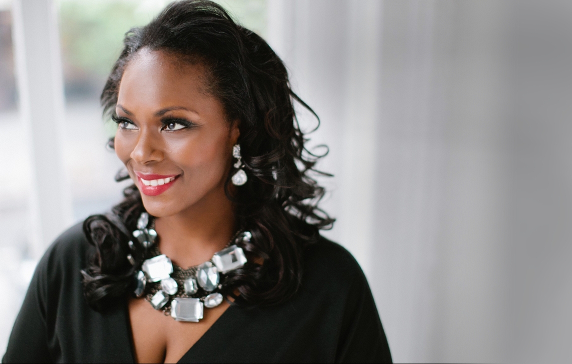 Headshot of the soprano, Indra Thomas. 