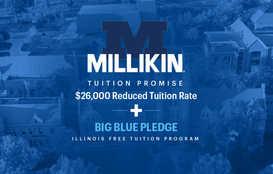 Millikin Tuition Promise and Big Blue Pledge Header Image V2