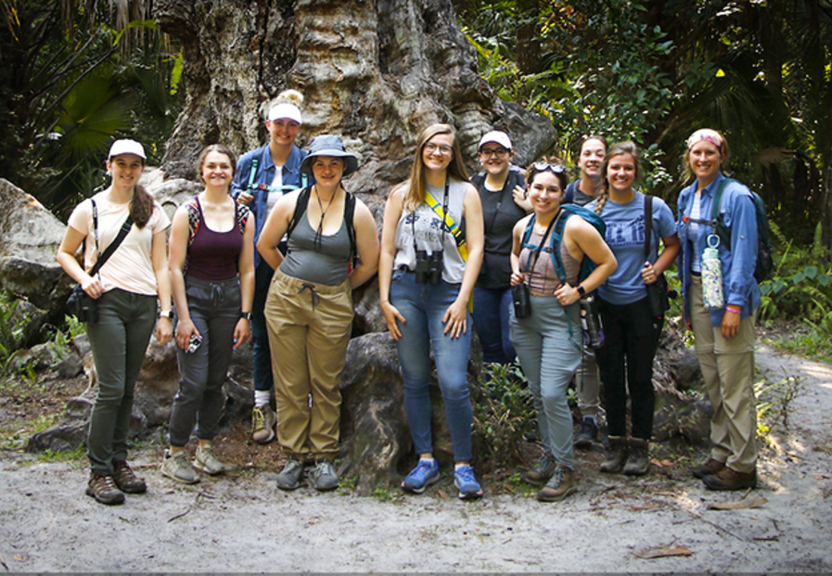 students on trip