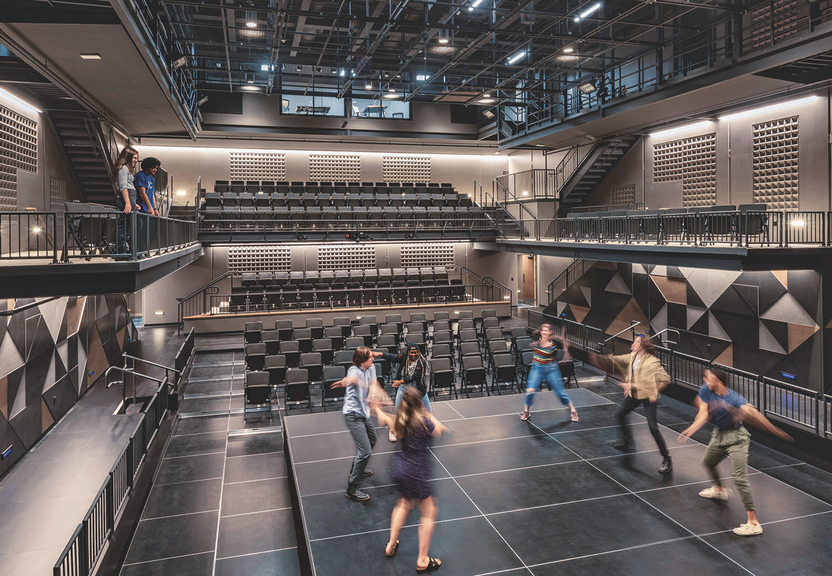 Theatre students practicing