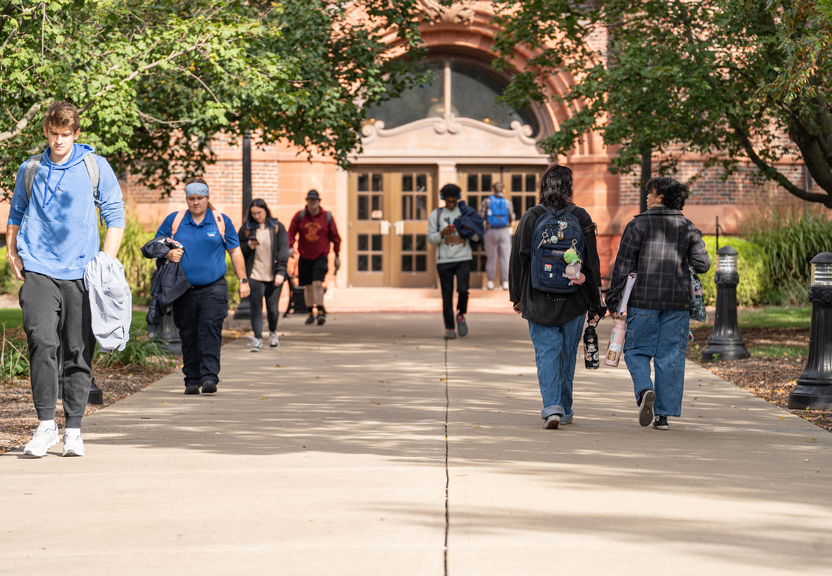 Students walking