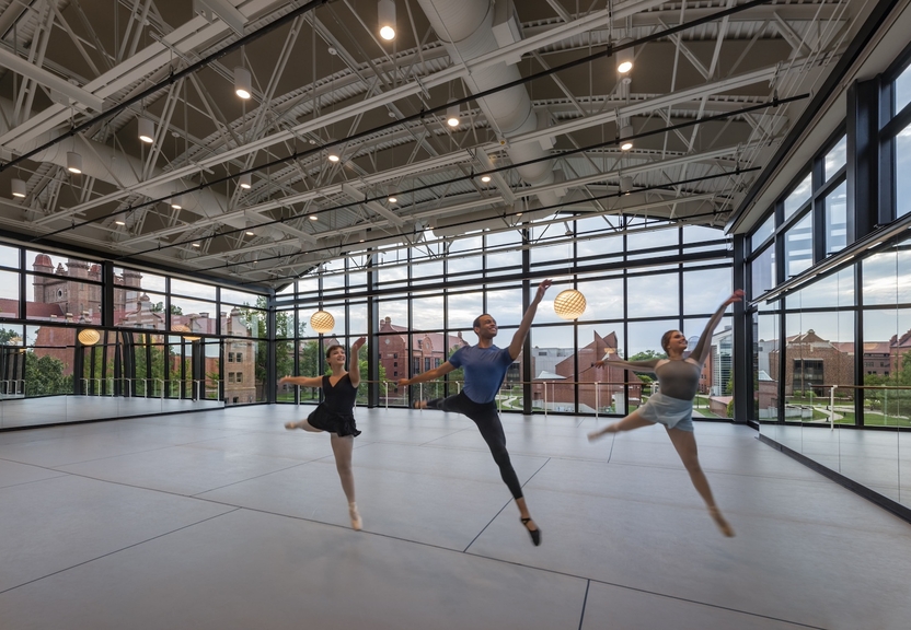 Students dancing