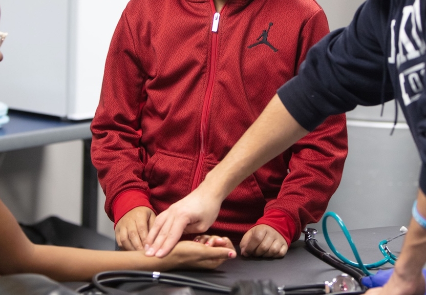 students practicing occupation therapy