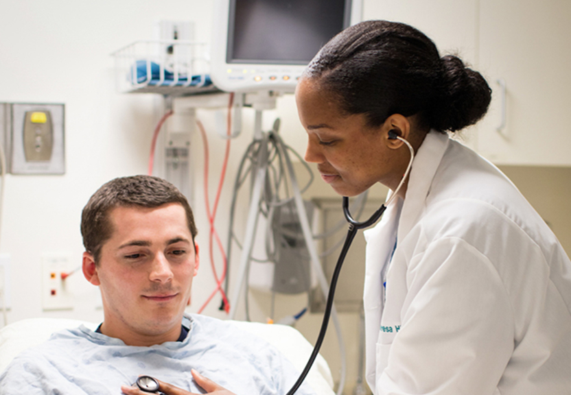 Nurse checking vitals