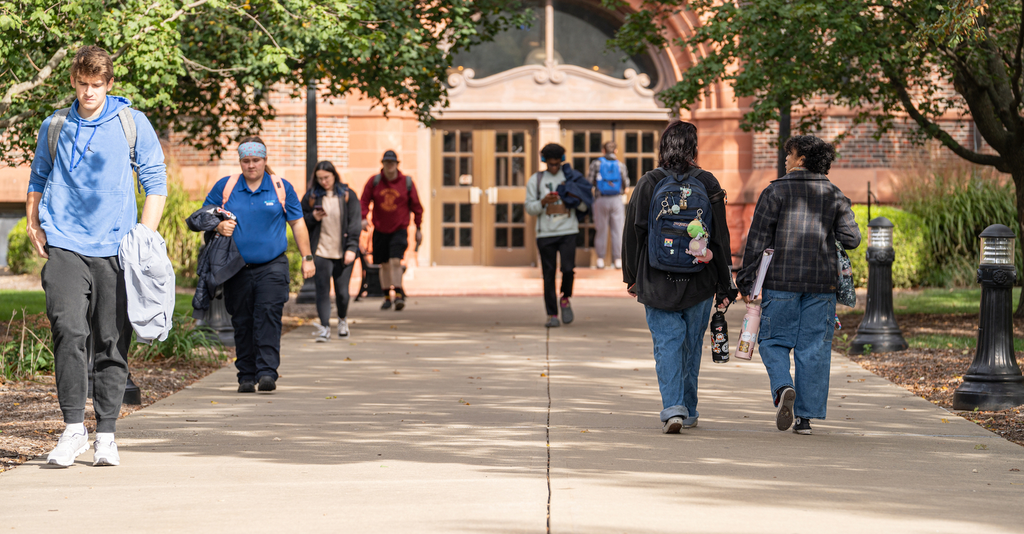 Students walking