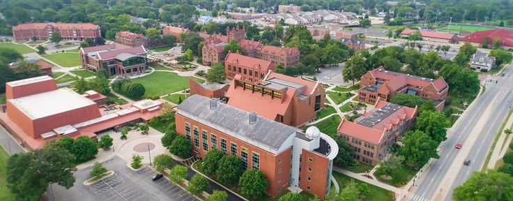 Aerial view of Millikin Campus