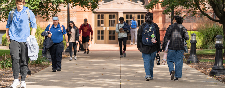 Students walking