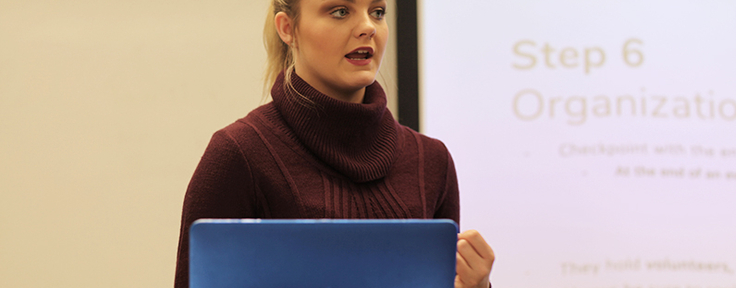 Female student presenting