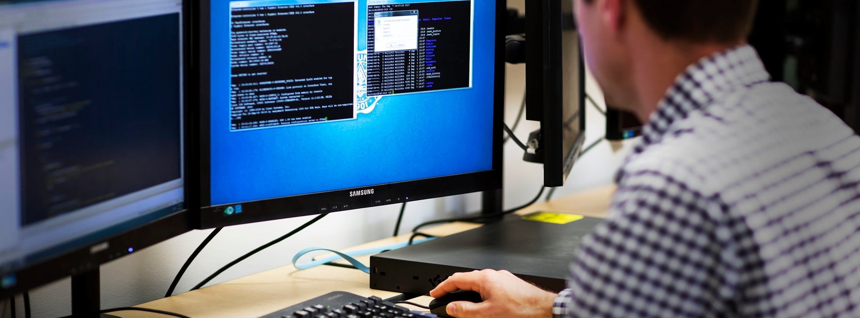 person looking at computer screen