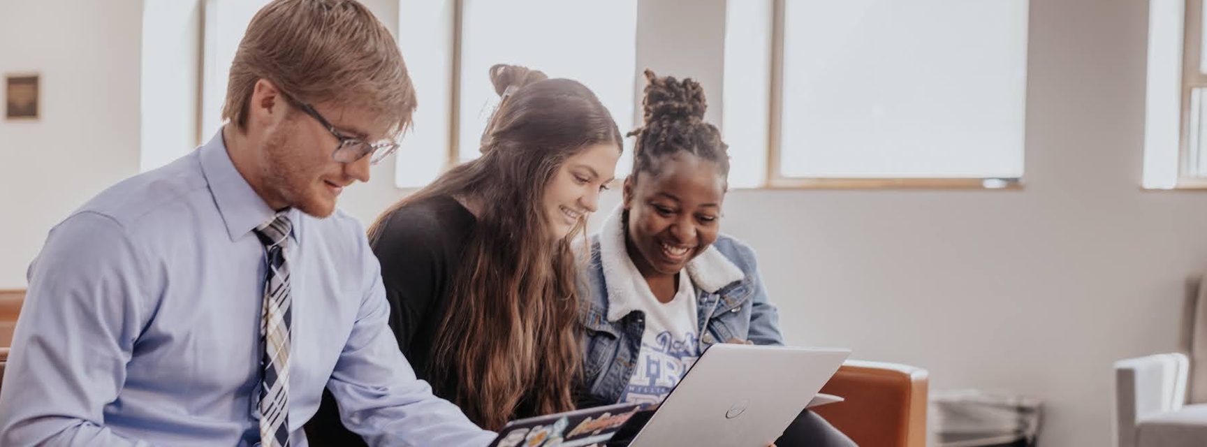 students on laptops