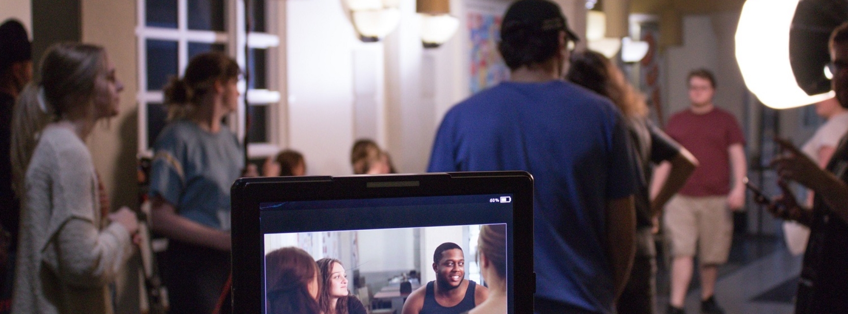 students filming