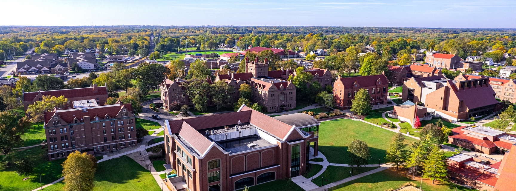 Aerial shot of campus