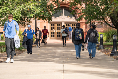 Students walking