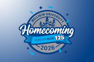 Millikin University Forever Blue 125 Anniversary Homecoming 2026 Logo
