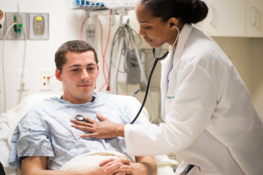 Nurse checking vitals