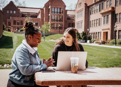 students outside