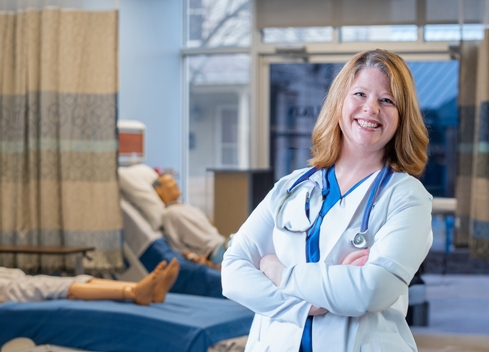 Nursing student smiling