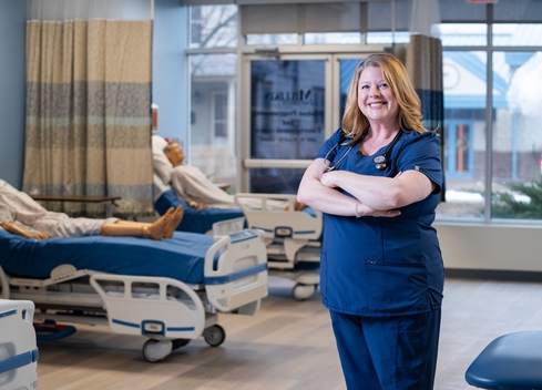 Nursing student smiling