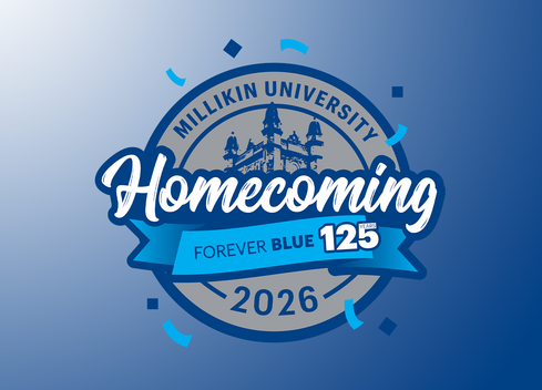 Millikin University Forever Blue 125 Anniversary Homecoming 2026 Logo