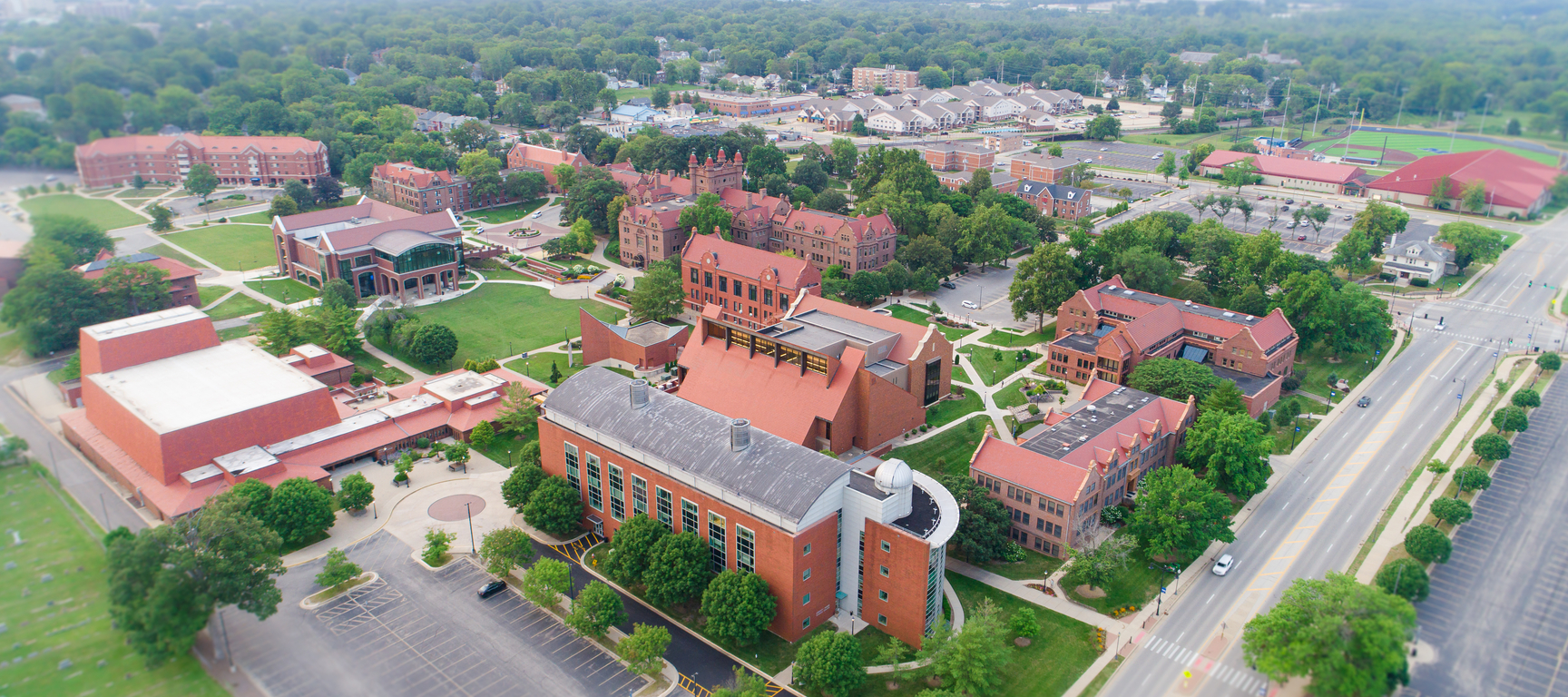 Aerial view of Millikin Campus